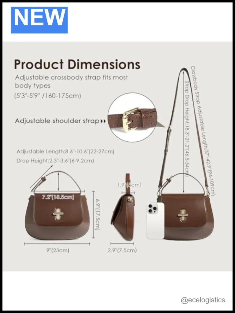 Genuine Leather Crossbody Satchel Bag Women Structured Handbag 2-in-1